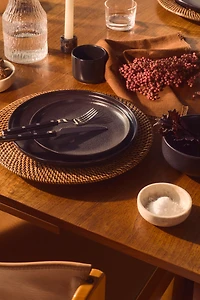 Lot de 2 grandes assiettes avec glaçure réactive