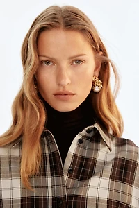 Defined-Waist Twill Shirt