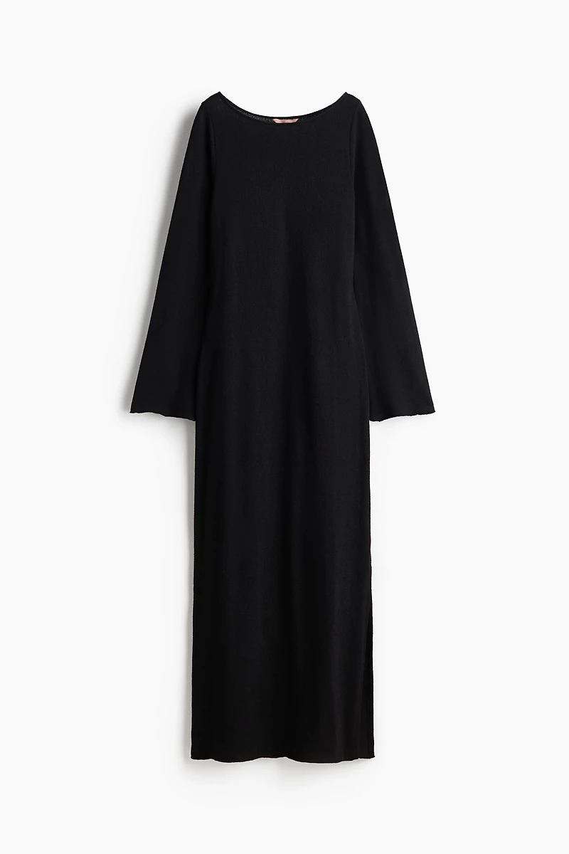 Fine-Knit Boat-Neck Dress