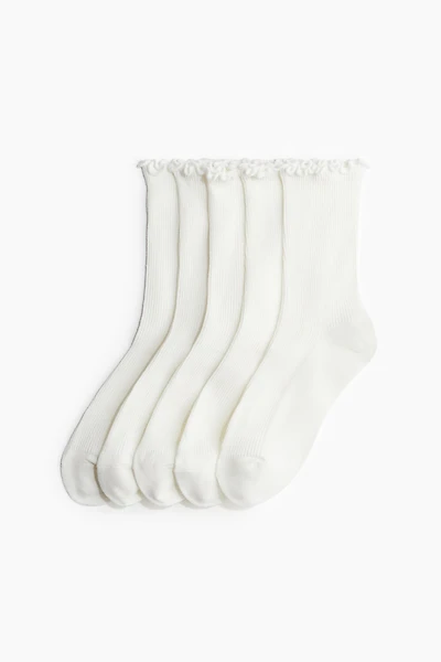 Lot de 5 paires chaussettes en tricot côtelé