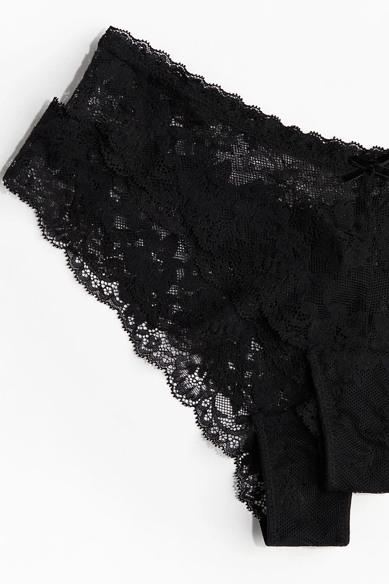 Lot de 2 culottes Brazilian en dentelle