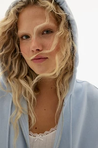 Veste Grande Taille à glissière avec capuchon