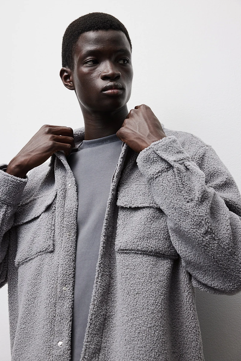 Regular Fit Teddy Fleece Overshirt