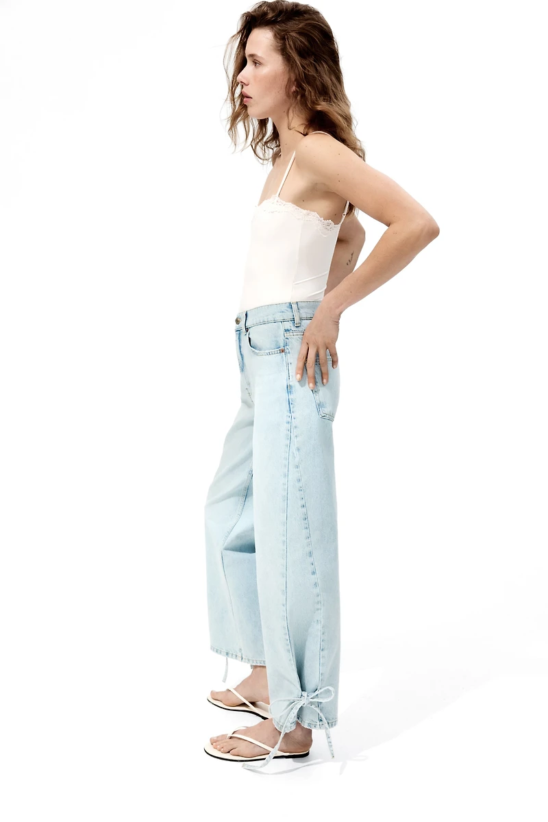 High-Waist Barrel-Leg Ankle Jeans