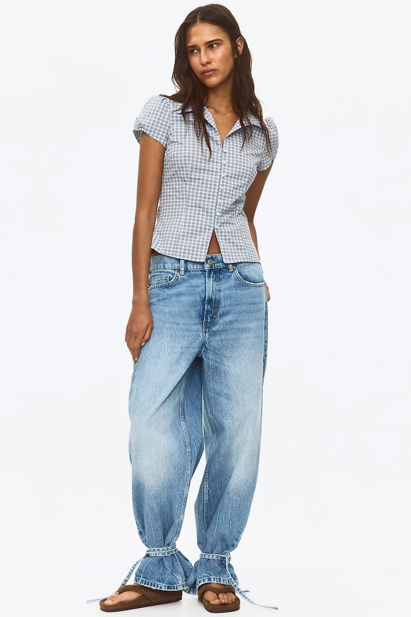 Button-Front Top with Collar