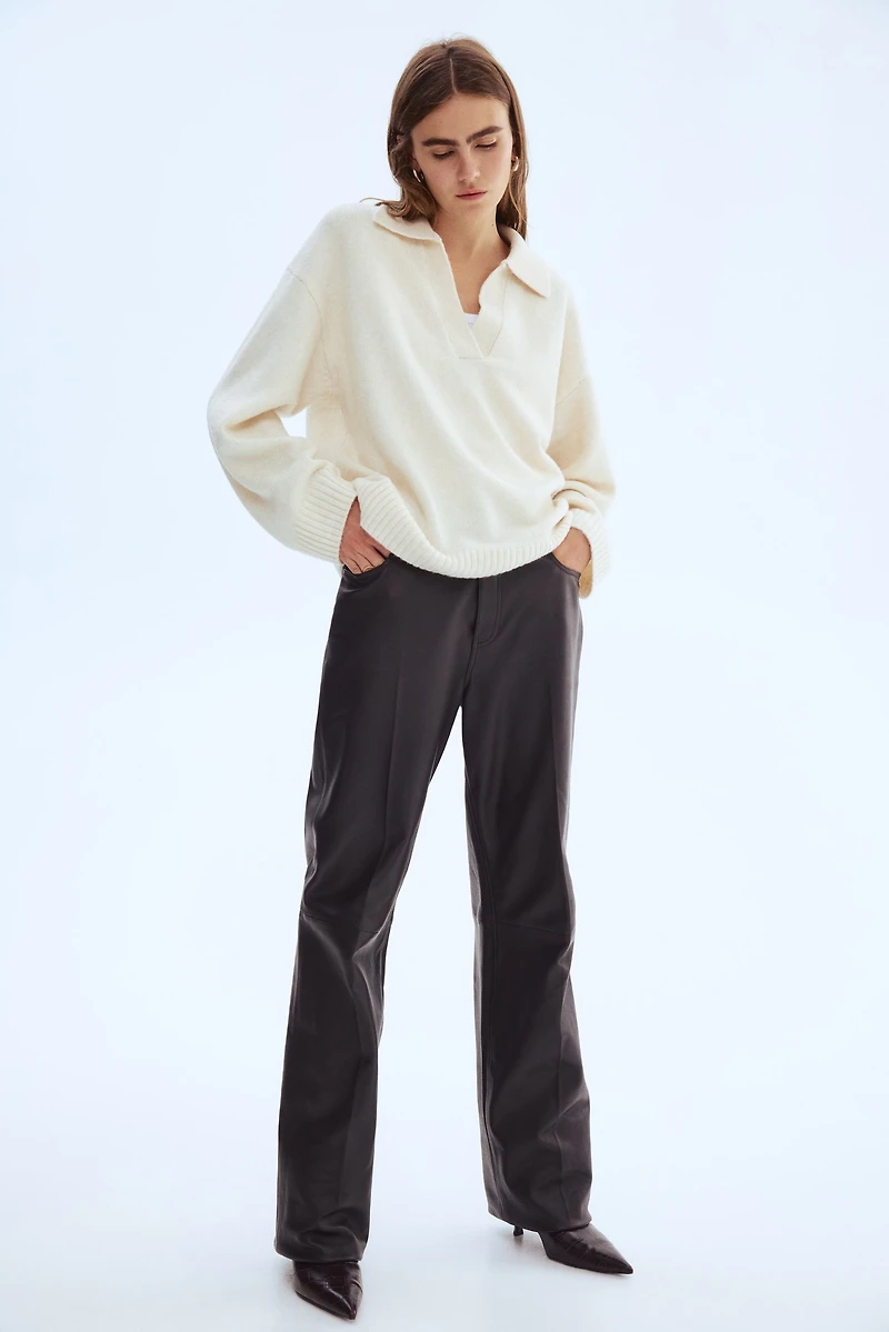 Fine-knit Collared Sweater