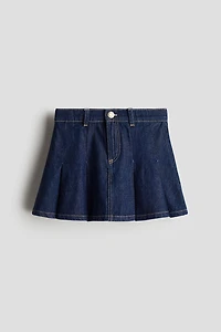 Pleated Denim Skirt