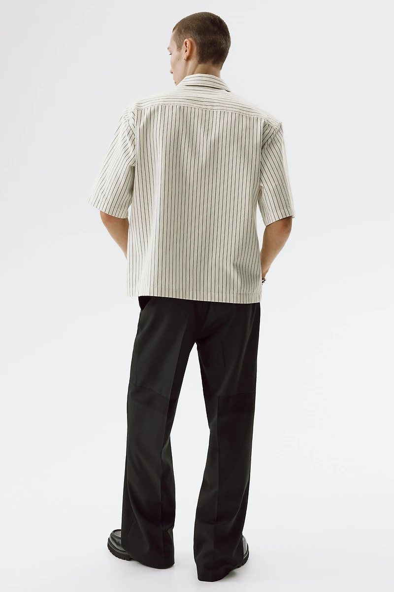 Relaxed-Fit Half-Zip Twill Shirt