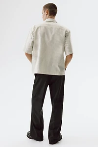 Relaxed-Fit Half-Zip Twill Shirt