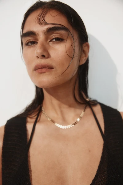 Collier chaîne avec maillons en forme de cœur