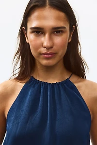 Crinkled Satin Top