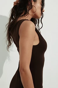 Ribbed Jersey Midi Dress