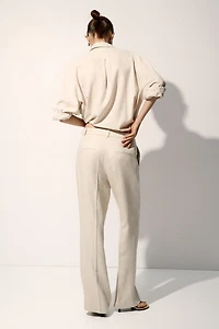 Linen-Blend Dress Pants