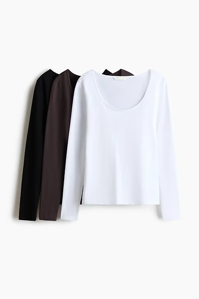 3-Pack Ribbed Cotton Tops
