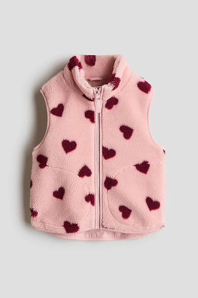 Patterned Teddy Fleece Vest