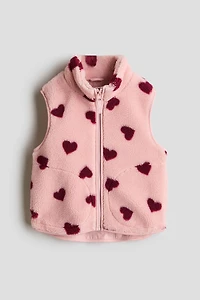 Patterned Teddy Fleece Vest
