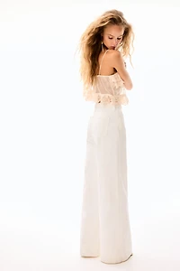 Ruffled Lace Strappy Top