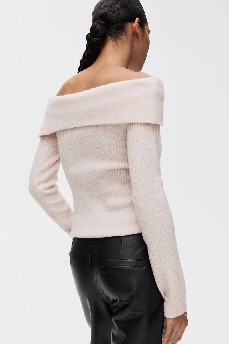 Rib-Knit Off-the-Shoulder Top