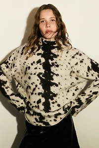 Mohair-Blend Mock Turtleneck Sweater