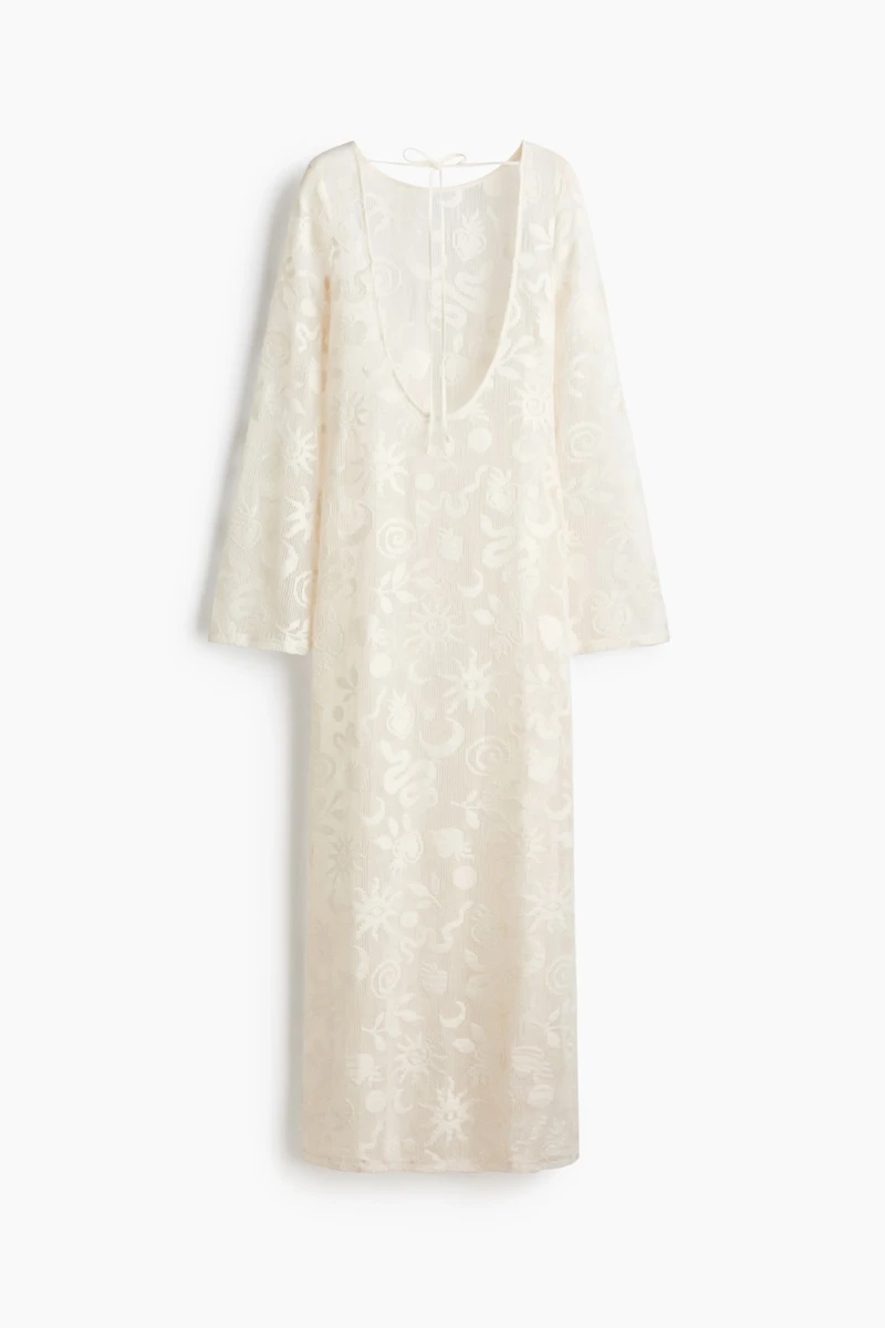 Motif-Detail Mesh Dress