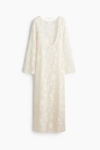 Motif-Detail Mesh Dress