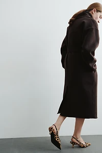 Kitten-Heeled Leather Slingbacks