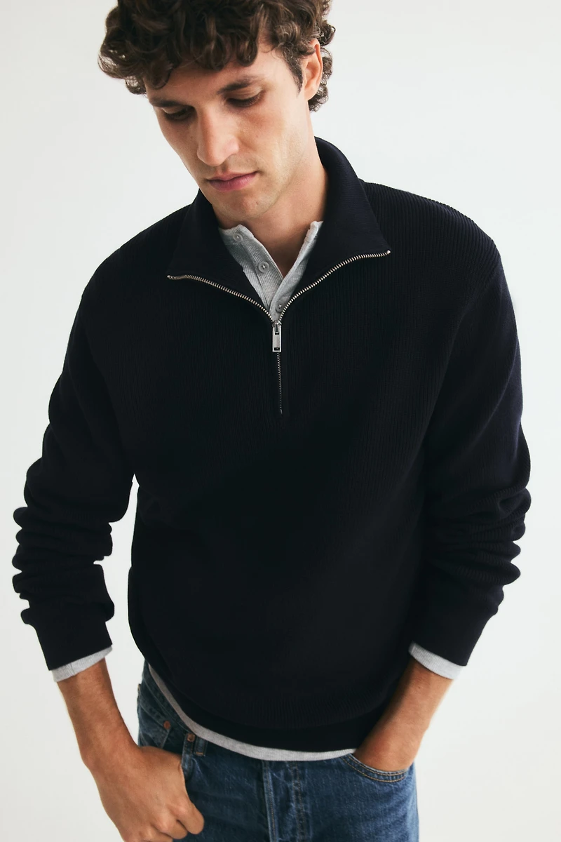 Regular-Fit Half-Zip Sweater