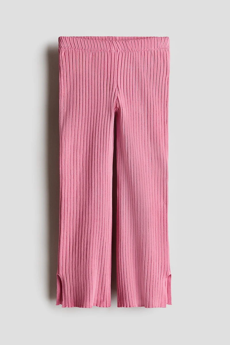 Flared Rib-Knit Pants