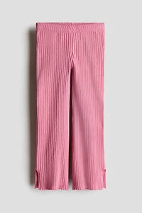 Flared Rib-Knit Pants
