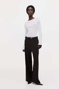 Belted Ponte Pants