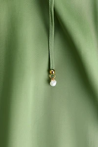 Tie-Strap Satin Dress