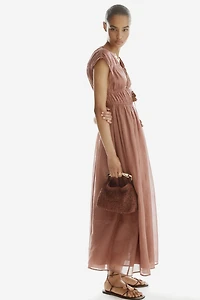 Drawstring-Detail Ramie Dress
