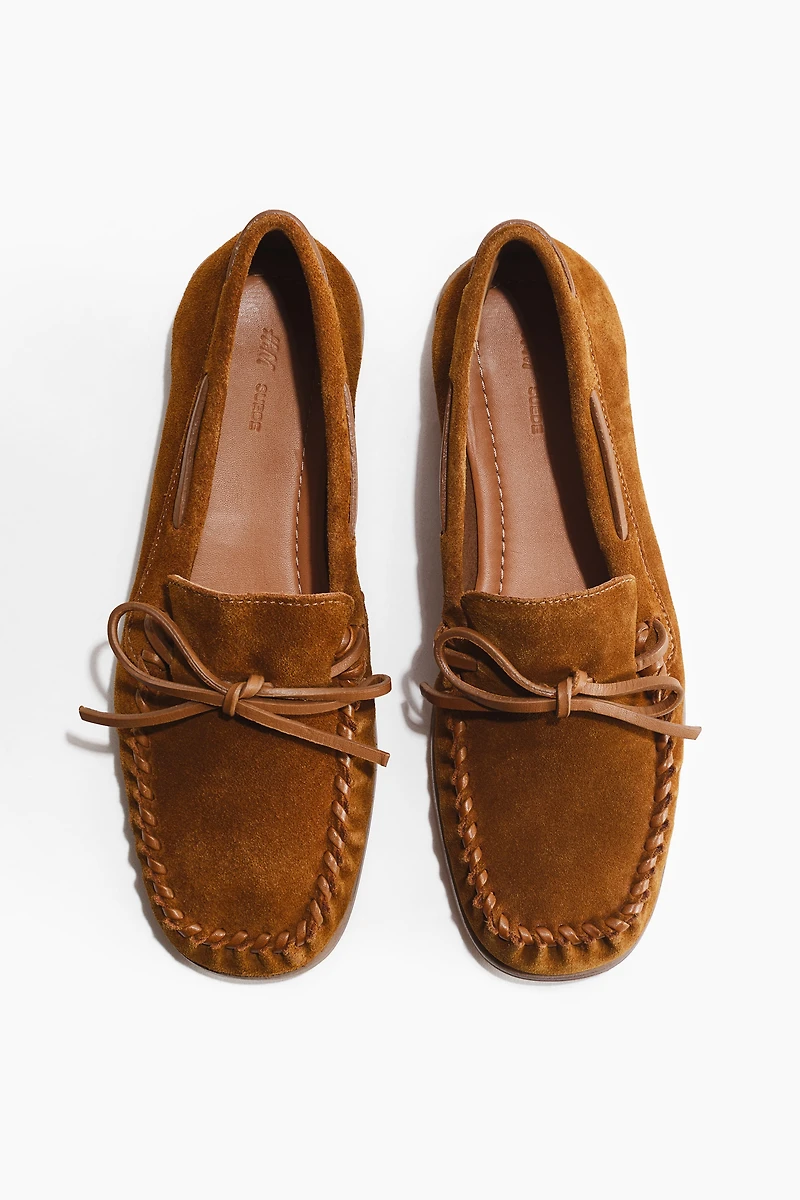 Split Suede Loafers