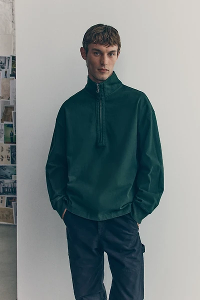 Cotton Half-Zip Sweatshirt