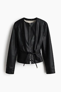 Coated Peplum Jacket