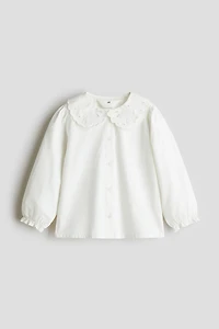 Blouse à col Claudine brodé