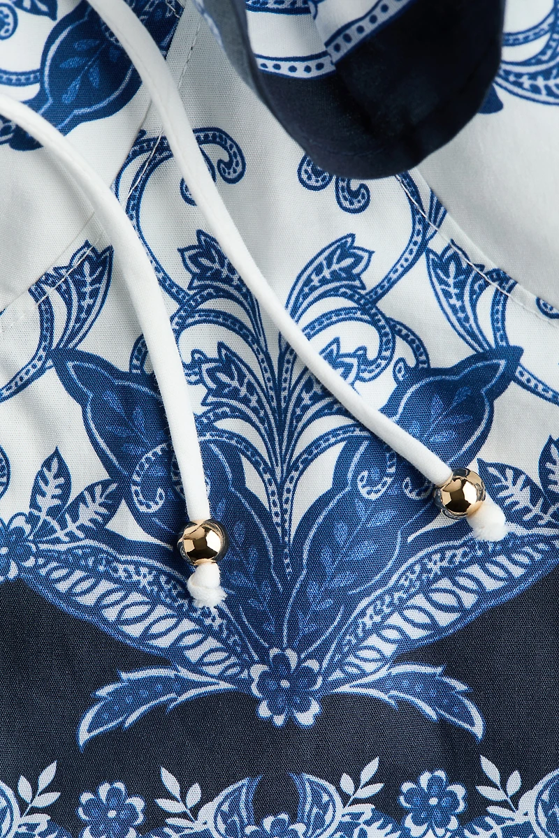 Cotton poplin bustier top