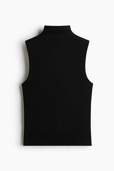 Sleeveless Mock Turtleneck Top