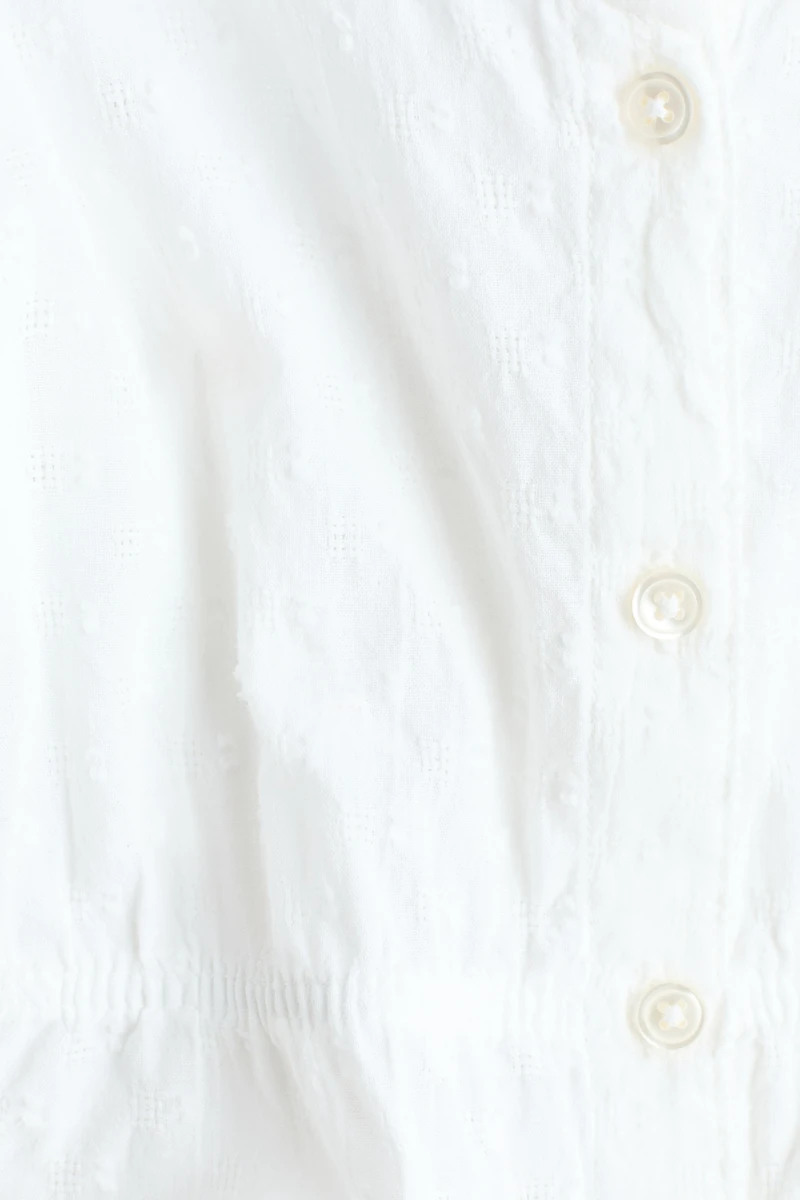 Blouse à manches bouffantes en crépon de coton