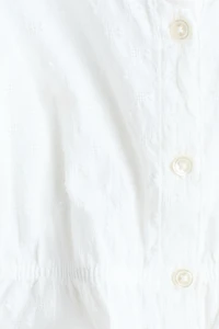 Blouse à manches bouffantes en crépon de coton