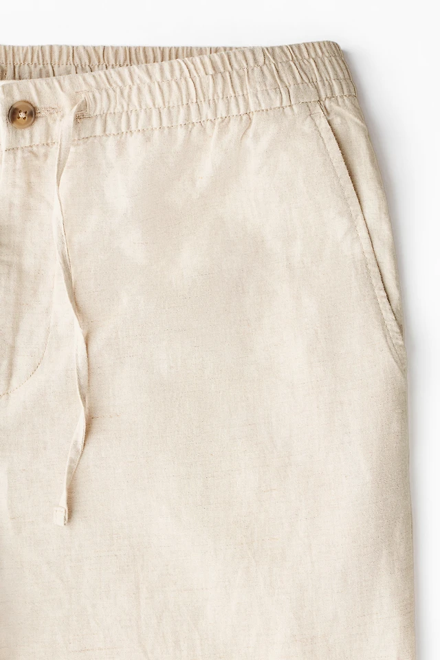 Regular-Fit Linen-Blend Pants