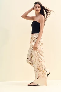 Pantalon large avec ceinture à nouer