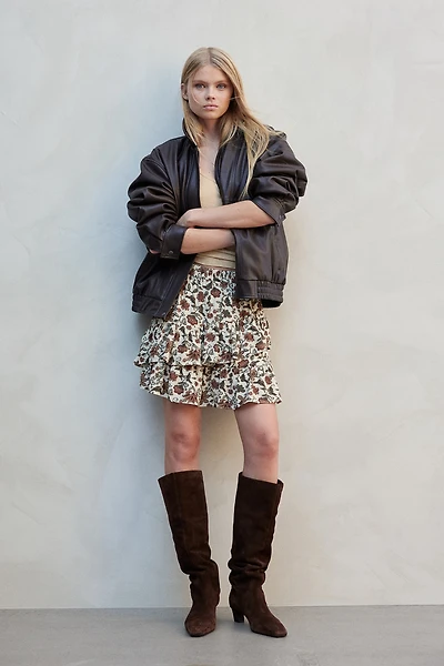 Flounced Mini Skirt