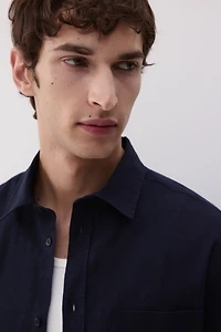 Regular-Fit Linen-Blend Shirt