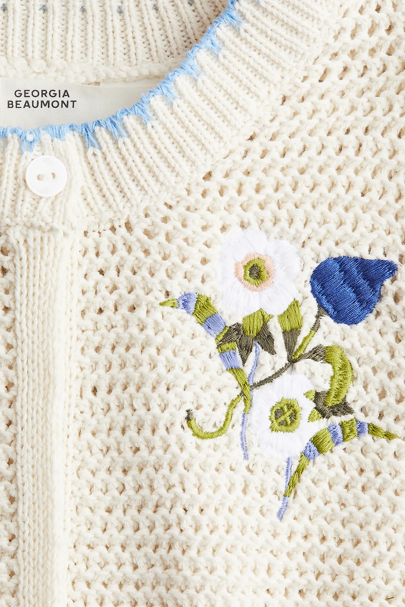 Crochet-Look Cardigan
