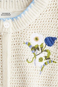 Crochet-Look Cardigan