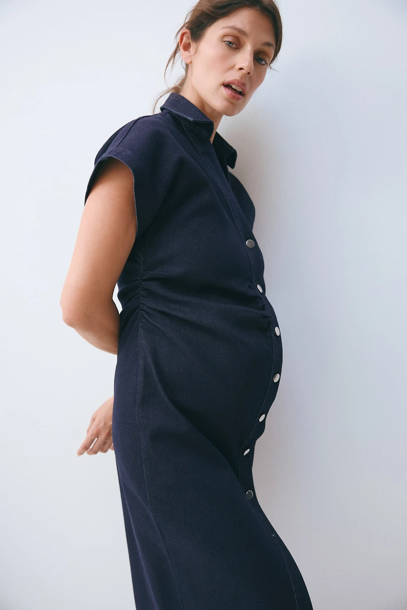 MAMA Robe à manches courtes en denim