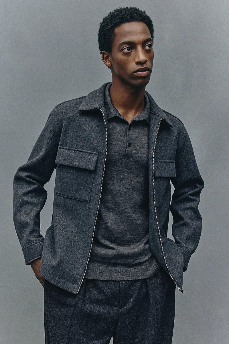 Slim Fit Wool Polo Shirt