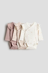3-Pack Pointelle Wrapover Bodysuits