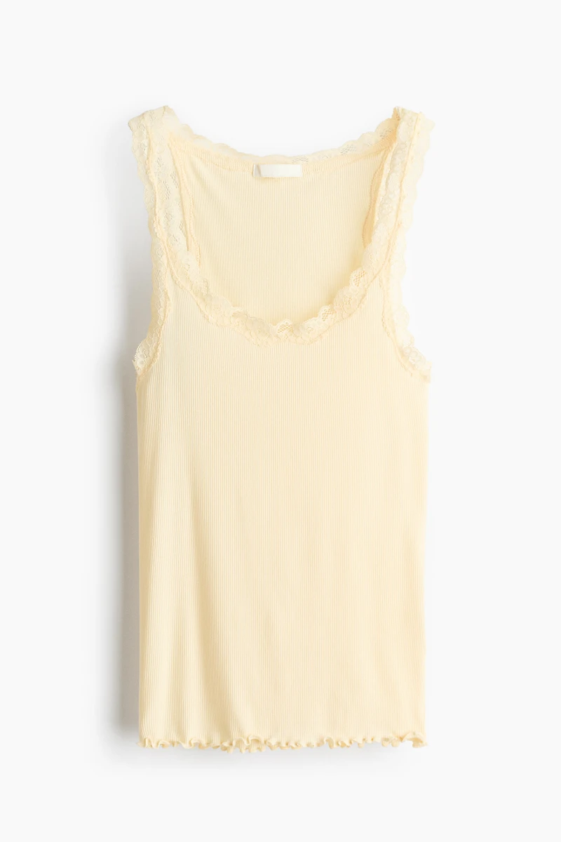 Lace-Trimmed Viscose-Blend Tank Top